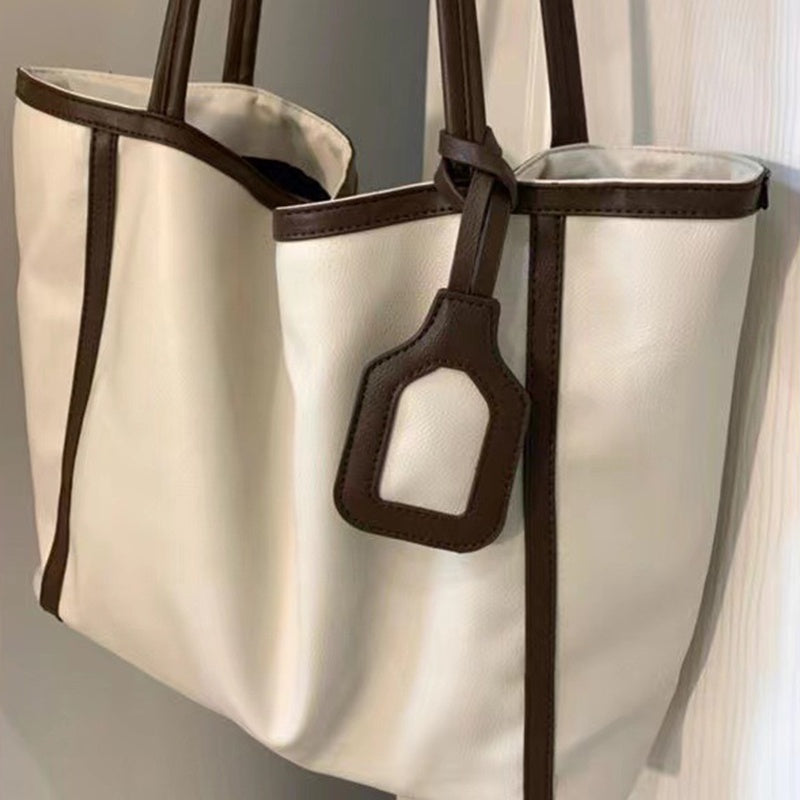 IELGY Tote Bag Women's High-end Texture Large Capacity Versatile Simple Shoulder Commuter Bag
