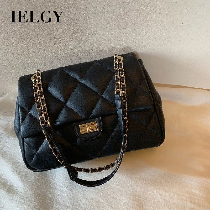 Ielgy Diamond Chain Bag Large Capacity Commuter Shoulder Messenger Bag