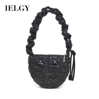 Ielgy Pleated Nylon Cloud Bag Female Niche Lightweight Bubble Dumpling Bag Fashion One-Shoulder Messenger Small Bag Female