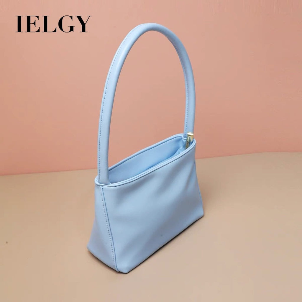Ielgy Retro Armpit Order Shoulder Portable Granny Bag Fashionable All-Match Oil Wax Leather Female Bag Square Bag