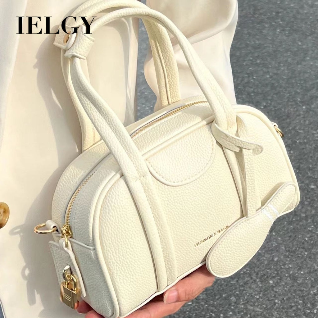 Ielgy Niche All-Match Bowling Boston Handbag Female 2 High-End Simple Shoulder Messenger Bag