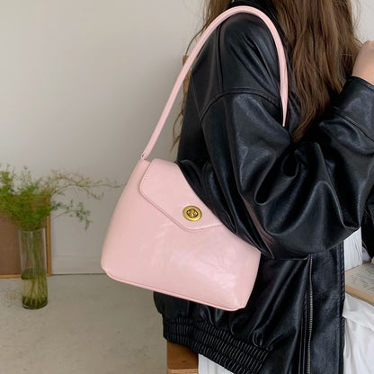 IELGY handbag female korean niche pink sweet all-match armpit texture bucket bag