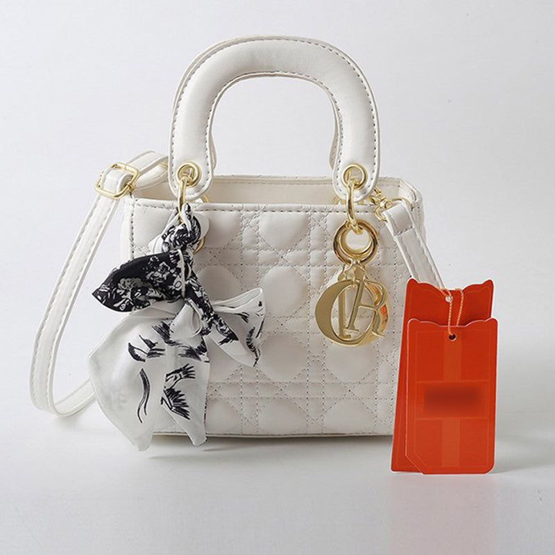 IELGY Popular Rhombic Handbag Women's Solid Color Shoulder Messenger Bag Small Square Bag