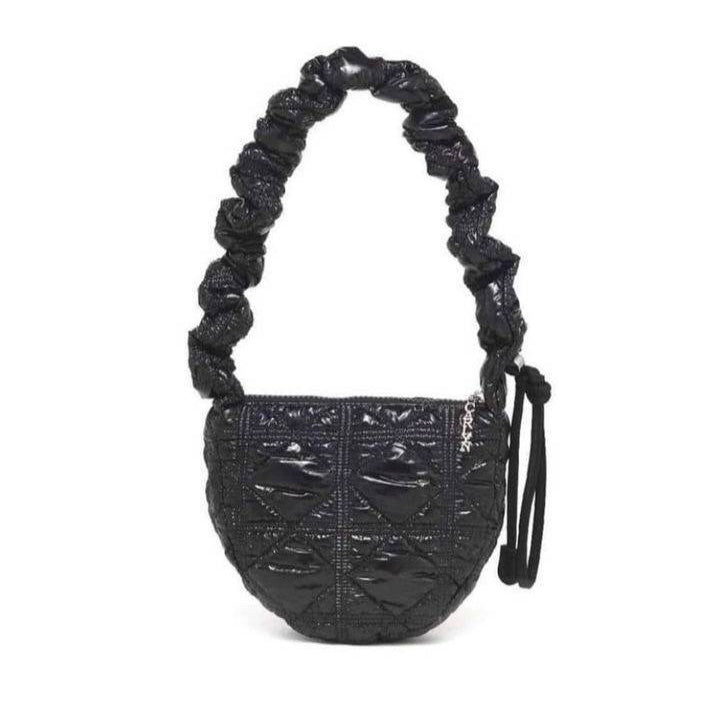 Ielgy Pleated Nylon Cloud Bag Female Niche Lightweight Bubble Dumpling Bag Fashion One-Shoulder Messenger Small Bag Female