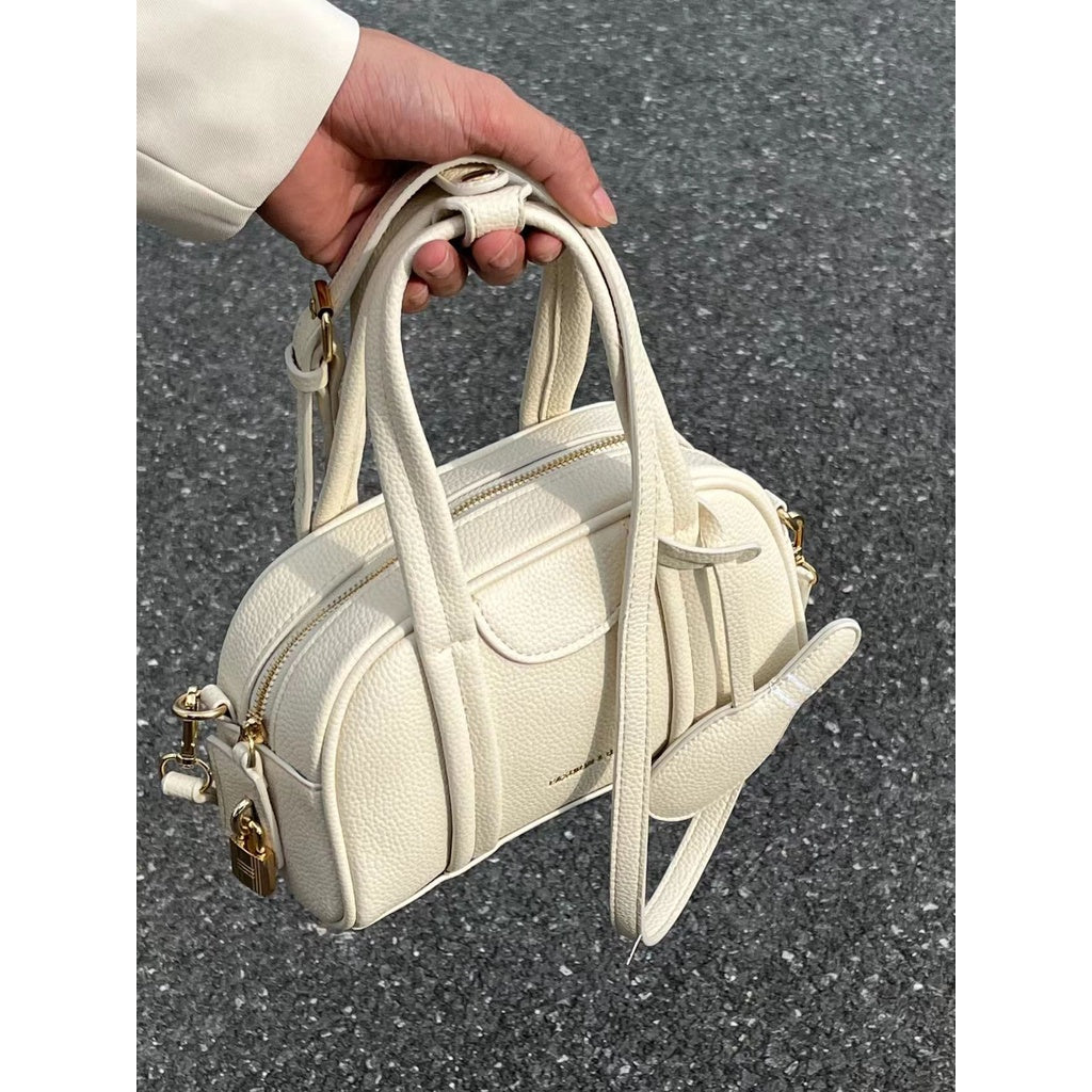 Ielgy Niche All-Match Bowling Boston Handbag Female 2 High-End Simple Shoulder Messenger Bag