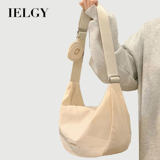 IELGY Dumpling Bag japanese nylon messenger casual large capacity Canvas dumpling bag for women