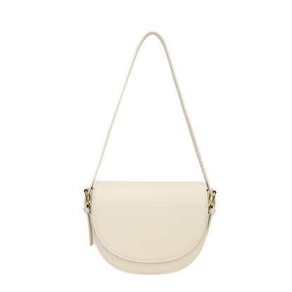 Ielgy Ladies Solid Color Multi-Layered Large Capacity Saddle Bag Shoulder Messenger Bag