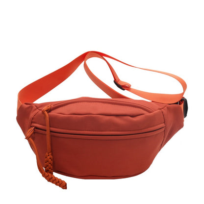 Ielgy Ladies Messenger Chest Bag Sports Niche All-Match Canvas Casual Waist Bag