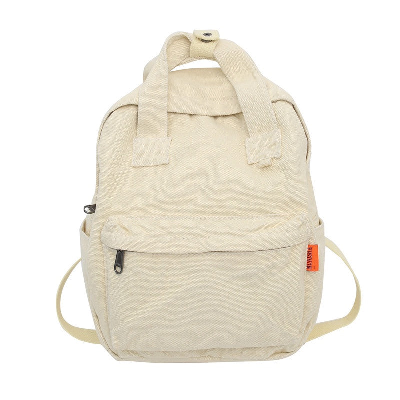 Ielgy Ladies Canvas Backpack Simple Casual College Student Harajuku Style Campus Backpack