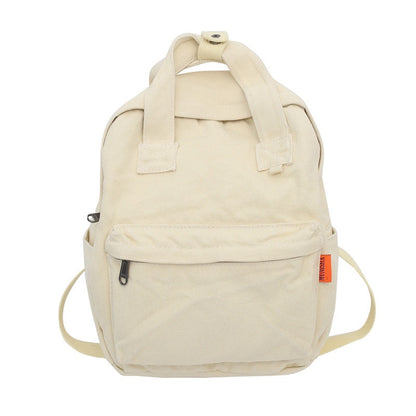 Ielgy Ladies Canvas Backpack Simple Casual College Student Harajuku Style Campus Backpack