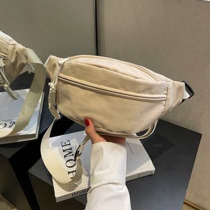 Ielgy Ladies Messenger Chest Bag Sports Niche All-Match Canvas Casual Waist Bag