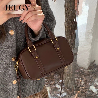 Ielgy Ladies Melade Color Retro Commuter Bag Korean Version Postman Bowling Bag Portable Shoulder Messenger Bag