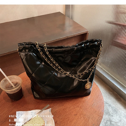 Ielgy High-End Diamond Checked Cross-Body Bag Large Capacity Chain Ladies Shoulder Bag