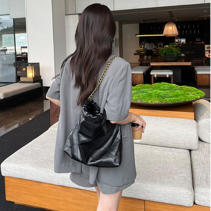 Ielgy High-End Diamond Checked Cross-Body Bag Large Capacity Chain Ladies Shoulder Bag