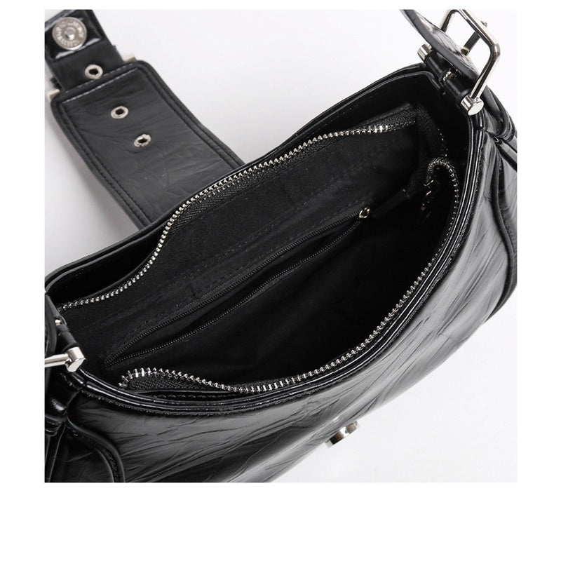 Ielgy Ladies Niche High-End Baguette Underarm Bag Fashionable All-Match Large-Capacity Commuter Shoulder Bag