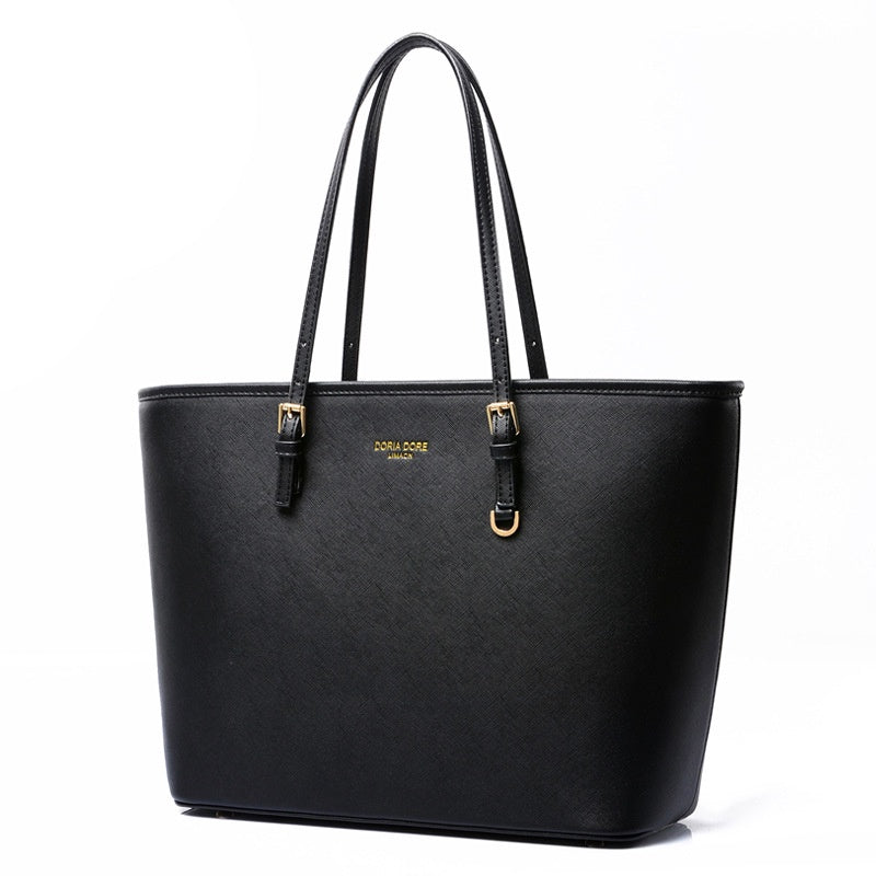 Ielgy Large Capacity Ladies Retro Tote Bag Black