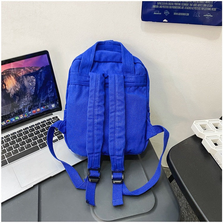 Ielgy Ladies Canvas Backpack Simple Casual College Student Harajuku Style Campus Backpack