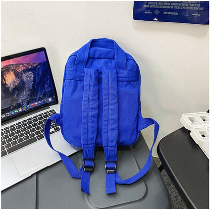 Ielgy Ladies Canvas Backpack Simple Casual College Student Harajuku Style Campus Backpack