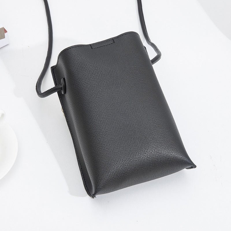 Ielgy Ladies Korean Version Vertical Mobile Phone Bag Fashion Simple Crossbody pu Mini Bag