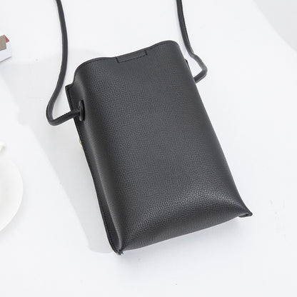 Ielgy Ladies Korean Version Vertical Mobile Phone Bag Fashion Simple Crossbody pu Mini Bag