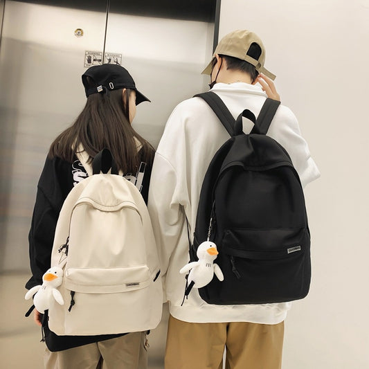 Ielgy Ladies Backpack Simple Large-Capacity Travel Backpack Casual Japanese Student School Bag
