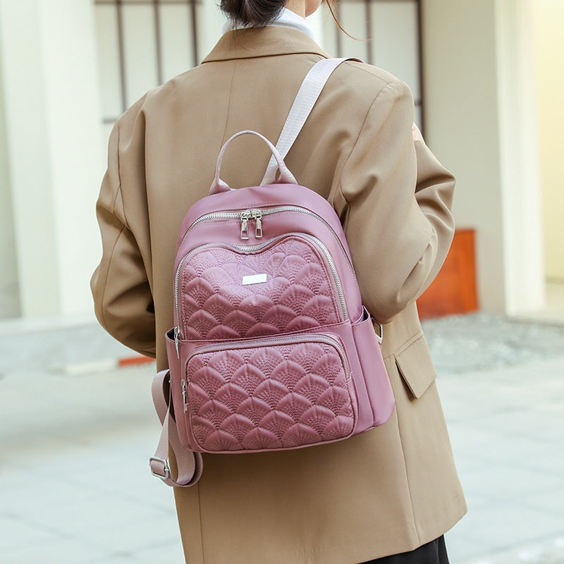 Ielgy Backpack Casual College Student Oxford Cloth Canvas Backpack
