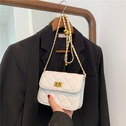 Ielgy Ladies Small Golden Ball Chain Small Square Bag Shoulder Fashion Trend Cross-body Mobile Phone Bag