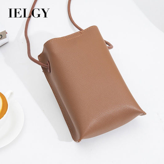 Ielgy Ladies Korean Version Vertical Mobile Phone Bag Fashion Simple Crossbody pu Mini Bag