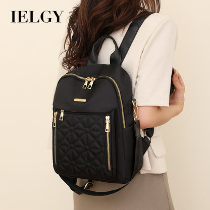 Ielgy Ladies Diamond Embroidered Thread Backpack Korean Version All-Match Large-Capacity Water-Re