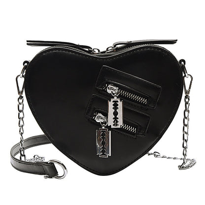 Ielgy Fashion Creative Unique Love Chain pu Small Shoulder Bag Korean Version Fashionable High-End Shoulder Bag
