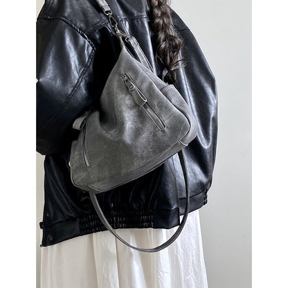 Ielgy Ladies Melade Color Retro Tote Bag Large Capacity Portable Commuter Bag