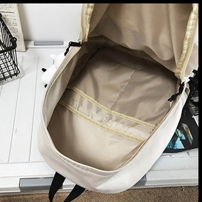 Ielgy Ladies Backpack Simple Large-Capacity Travel Backpack Casual Japanese Student School Bag