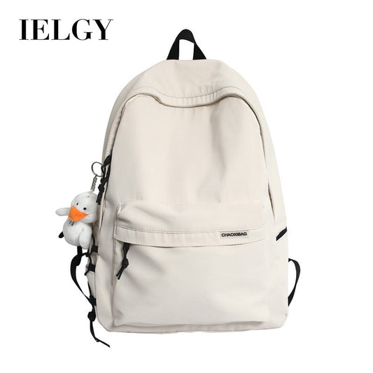 Ielgy Ladies Backpack Simple Large-Capacity Travel Backpack Casual Japanese Student School Bag