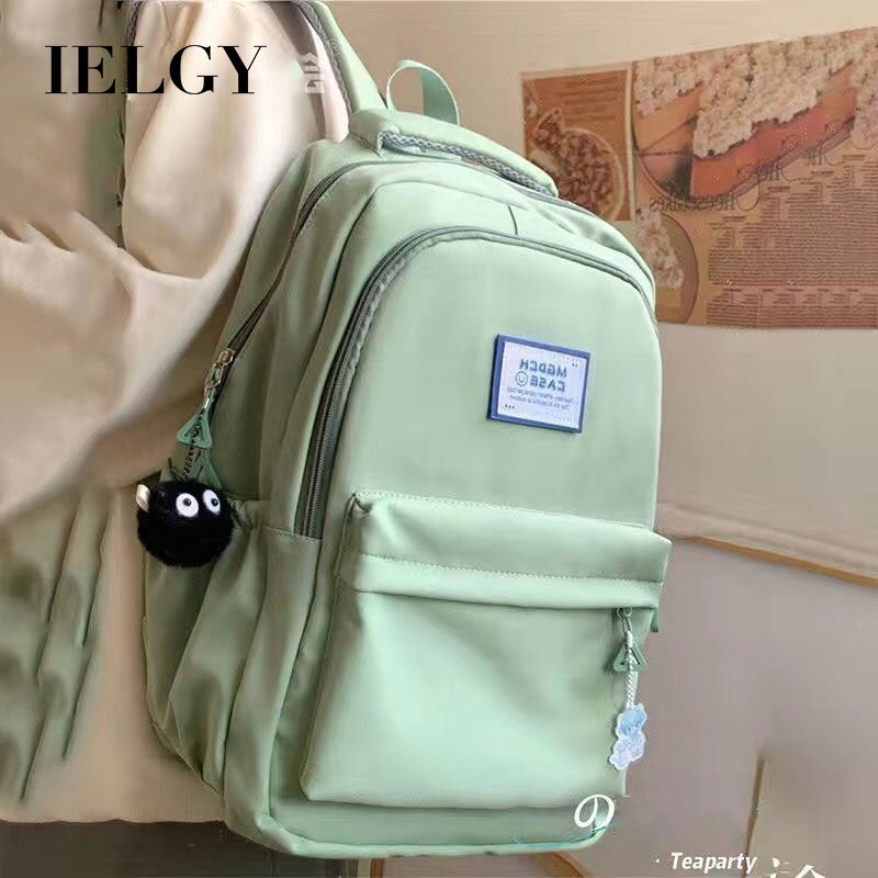 Ielgy Ladies Backpack Waterproof Smooth Large Capacity Student Simple School Bag Computer Backpack