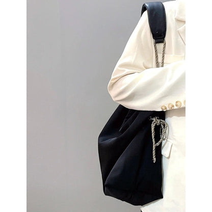 Ielgy Ladies Tote Bag Large Capacity Casual Knot Adjustable One Shoulder Crossbody Oxford Cloth Bag