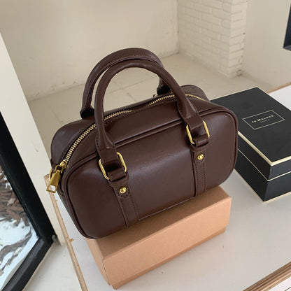 Ielgy Ladies Melade Color Retro Commuter Bag Korean Version Postman Bowling Bag Portable Shoulder Messenger Bag