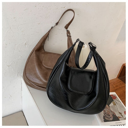 Ielgy Ladies Fashion One Shoulder Class Commuter Soft Leather Large Capacity Tote Bag