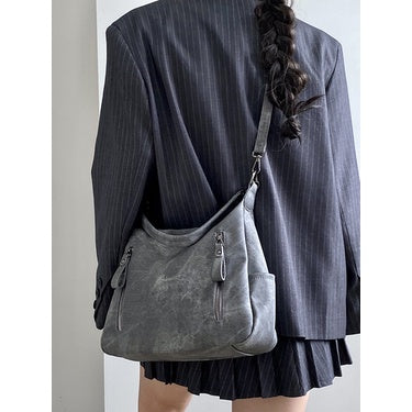 Ielgy Ladies Melade Color Retro Tote Bag Large Capacity Portable Commuter Bag