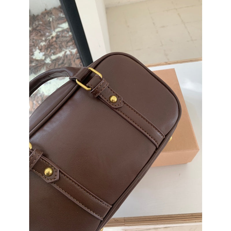 Ielgy Ladies Melade Color Retro Commuter Bag Korean Version Postman Bowling Bag Portable Shoulder Messenger Bag