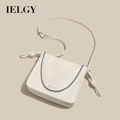 IELGY Trendy Crossbody Bag for Summer with Unique Pleated Chain Strap Design