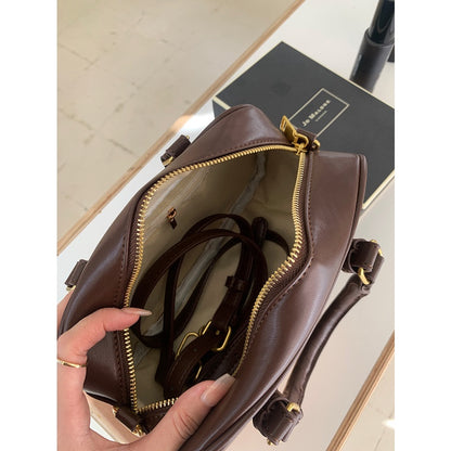 Ielgy Ladies Melade Color Retro Commuter Bag Korean Version Postman Bowling Bag Portable Shoulder Messenger Bag