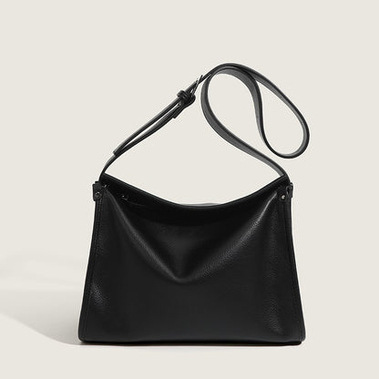 Ielgy Ladies Retro Large-Capacity Commuter Underarm Bag Simple Solid Color Soft Surface Small Square Bag Shoulder Messen