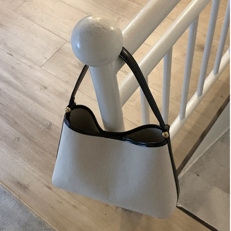 Ielgy Korean Version Niche Design Handbag Canvas Shoulder Armpit Bag Bucket Bag