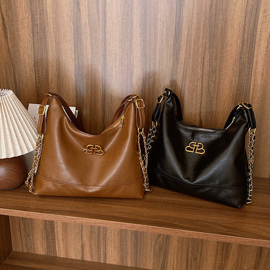 Ielgy Ladies Tote Bag One-Shoulder High-End Sense Cross-Body Niche Design Sense Large-Capacity Female