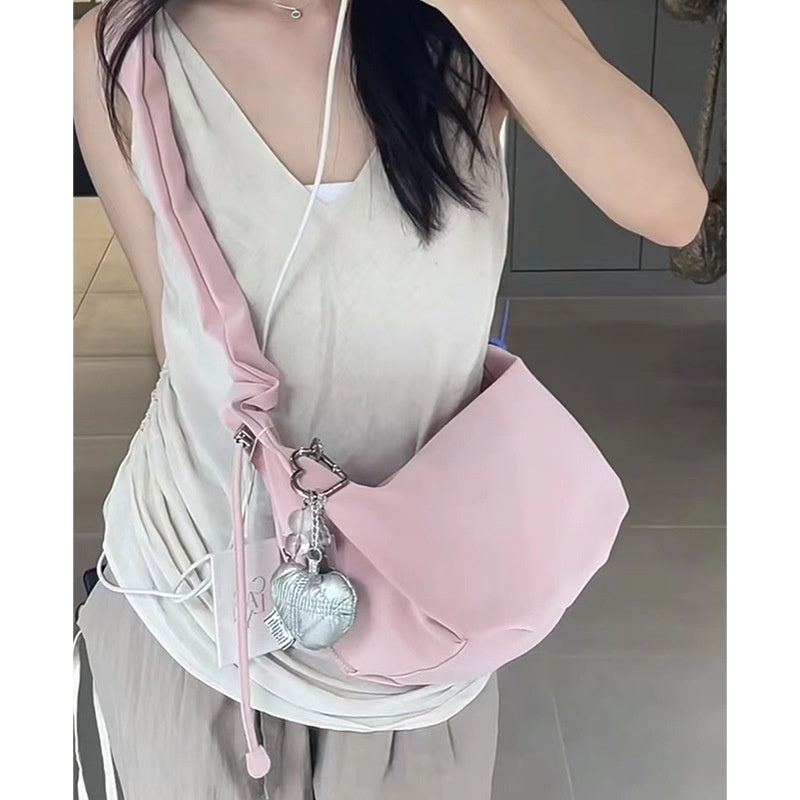 Ielgy Ladies Folded Large Capacity Commuter Shoulder Crossbody Dumpling Bag