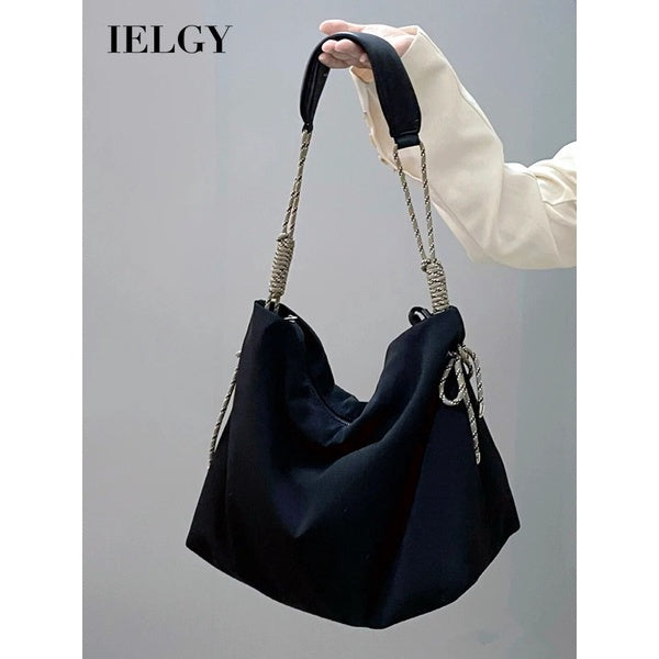Ielgy Ladies Tote Bag Large Capacity Casual Knot Adjustable One Shoulder Crossbody Oxford Cloth Bag