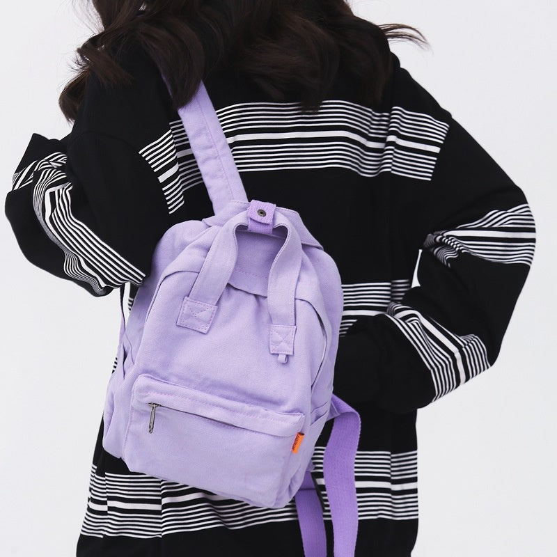Ielgy Ladies Canvas Backpack Simple Casual College Student Harajuku Style Campus Backpack