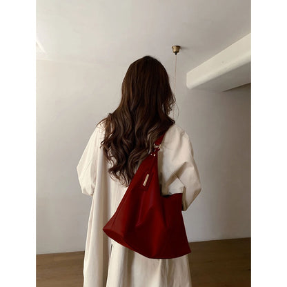 Ielgy Ladies Retro Large Capacity Tote Bag Red Wedding Bag