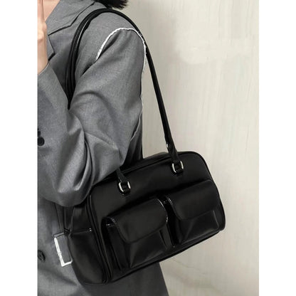Ielgy Korean Version Ladies Retro Preppy Style One-Shoulder Portable Large-Capacity Casual College Students Class