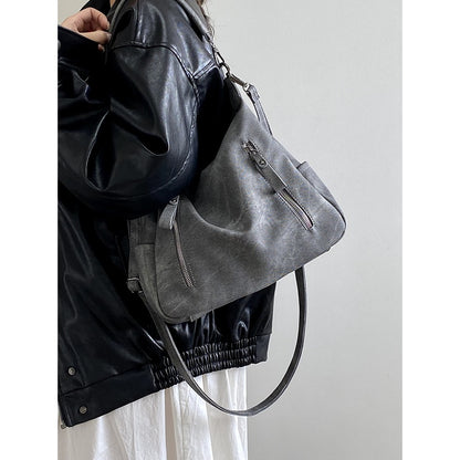 Ielgy Ladies Melade Color Retro Tote Bag Large Capacity Portable Commuter Bag